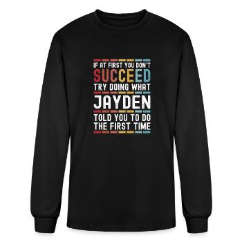 Jayden Name Personalized Funny Birthday Christmas - Men's Long Sleeve T-Shirt - black - Front