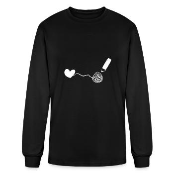heart draw love - Men's Long Sleeve T-Shirt - black - Front