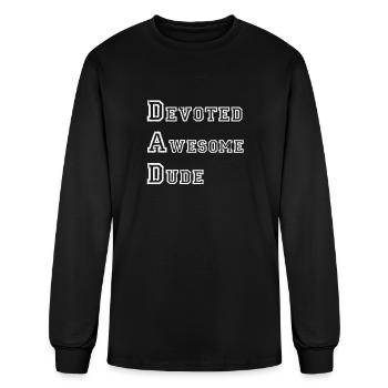 Funny Father's Day Dad Acronym Devoted Awesome - Men's Long Sleeve T-Shirt - black - Front
