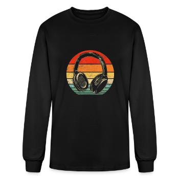 Electronic Music Lover Musician DJ Vintage Retro - Men's Long Sleeve T-Shirt - black - Front