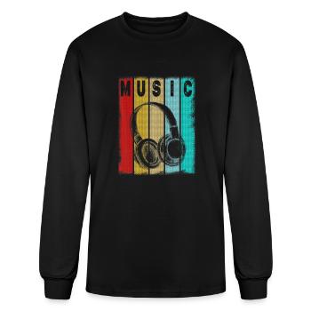 Electronic Music Lover DJ Vintage Retro - Men's Long Sleeve T-Shirt - black - Front