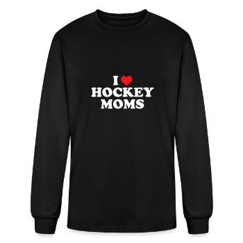 I Love Hockey Moms Funny Design - Men's Long Sleeve T-Shirt - black - Front