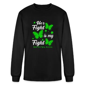 Her Fight Is My Fight Spinal Cord Injury Awareness - Men's Long Sleeve T-Shirt - black - Front