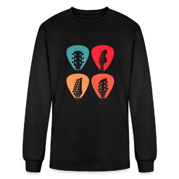 Guitar Head Guitar Player - Men's Long Sleeve T-Shirt - black - Front