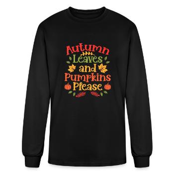 Autumn Leaves and Pumpkins Please - Fall Leaves - Men's Long Sleeve T-Shirt - black - Front
