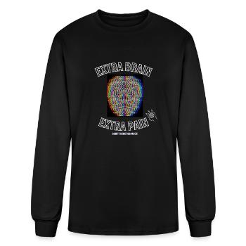 Extra brain,Extra pain ,Do not think too much - Men's Long Sleeve T-Shirt - black - Front