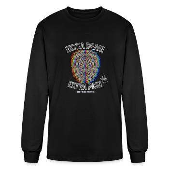 Extra brain,Extra pain ,Do not think too much - Men's Long Sleeve T-Shirt - black - Front