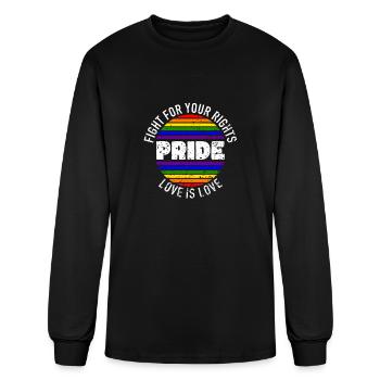 Pride LGBT Love wins, we are queer and proud - Men's Long Sleeve T-Shirt - black - Front