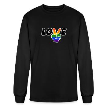 Pride LGBT Love wins, we are queer and proud - Men's Long Sleeve T-Shirt - black - Front