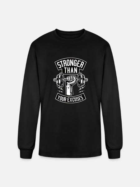 Stronger than your excuses - Men's Long Sleeve T-Shirt - black
