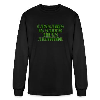 Cannabis is safer than alcohol - Men's Long Sleeve T-Shirt - black - Front