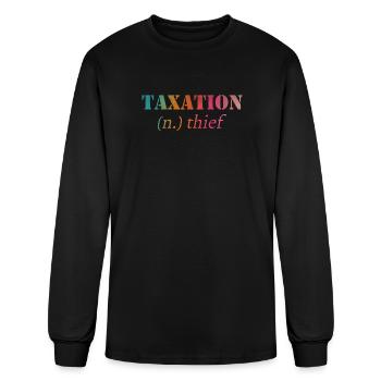 Taxation definition noun thief - Men's Long Sleeve T-Shirt - black - Front