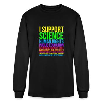 Science Human Rights Education Health Care Freedom - Men's Long Sleeve T-Shirt - black - Front
