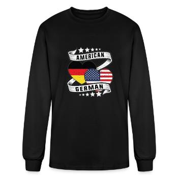 American german flag shirt Half german - Men's Long Sleeve T-Shirt - black - Front