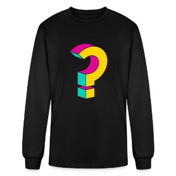 Question Mark, Cool Questioning Geeks Gift - Men's Long Sleeve T-Shirt - black - Front