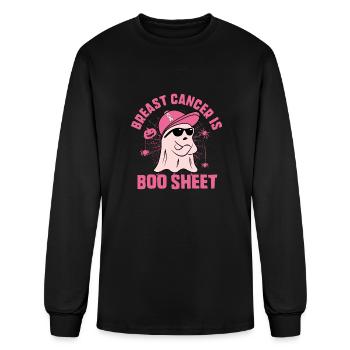 Breast Cancer Is Boo Sheet Breast Cancer Support - Men's Long Sleeve T-Shirt - black - Front