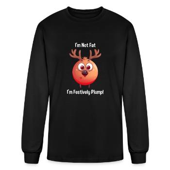 "I'm Not Fat, I'm Festively Plump" - Lustiges Rent - Men's Long Sleeve T-Shirt - black - Front