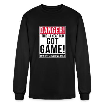 Funny 14th birthday Game Gift 14 Year Old Birthday - Men's Long Sleeve T-Shirt - black - Front
