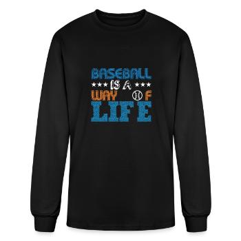 Baseball is a way of life2 - Men's Long Sleeve T-Shirt - black - Front