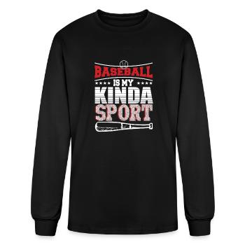 Baseball is my kinda sports - Men's Long Sleeve T-Shirt - black - Front