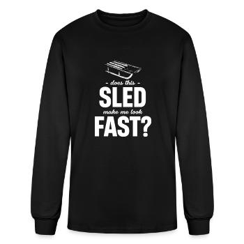 Is My Sled Okay? Sledding Mountain Snowmobiler - Men's Long Sleeve T-Shirt - black - Front