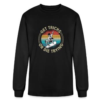Get Tricks Or Die Trying Skateboarding Skater Skat - Men's Long Sleeve T-Shirt - black - Front