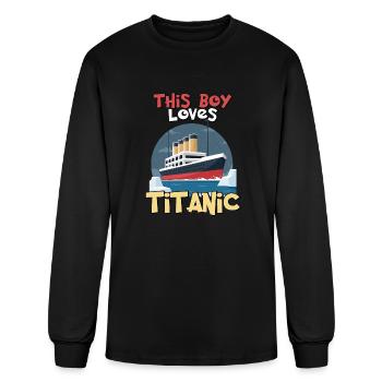 Titanic Ship, This Boy Loves the RMS Titanic - Men's Long Sleeve T-Shirt - black - Front
