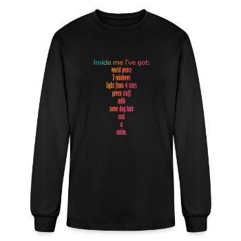 Inside me I ve got world peace 2 rainbows light fr - Men's Long Sleeve T-Shirt - black - Front
