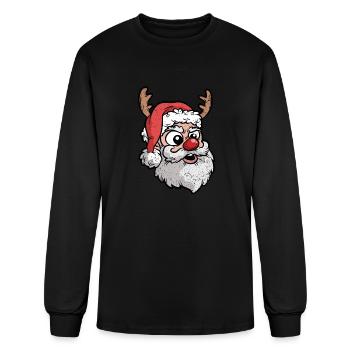 RED NOSE SANTA - Men's Long Sleeve T-Shirt - black - Front