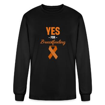 Yes For Breastfeeding Awareness Support Lactation - Men's Long Sleeve T-Shirt - black - Front