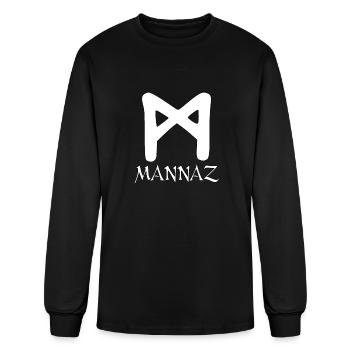 Mannaz Rune Protection Rune Magical Powers - Men's Long Sleeve T-Shirt - black - Front