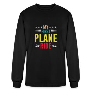 My First Plane Ride - Men's Long Sleeve T-Shirt - black - Front