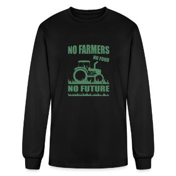 No Farmers No Food No Future Farmer Demonstration - Men's Long Sleeve T-Shirt - black - Front