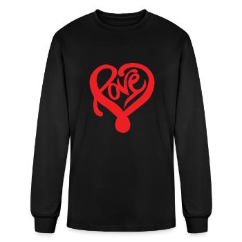 Love Heart - Men's Long Sleeve T-Shirt - black - Front