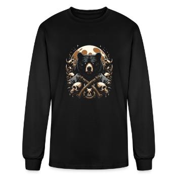 scary bear - Men's Long Sleeve T-Shirt - black - Front