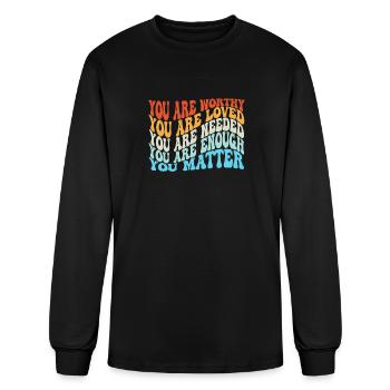 Depression and Bipolar Awareness: - Men's Long Sleeve T-Shirt - black - Front