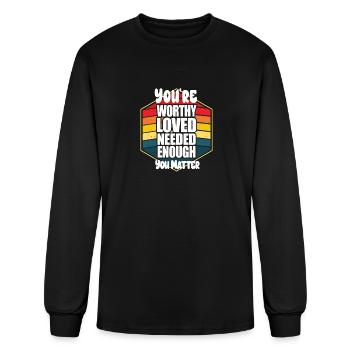 Depression and Bipolar Awareness: - Men's Long Sleeve T-Shirt - black - Front