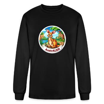 ausAustralia Roo Aussie Funny Australien Kangaroo - Men's Long Sleeve T-Shirt - black - Front