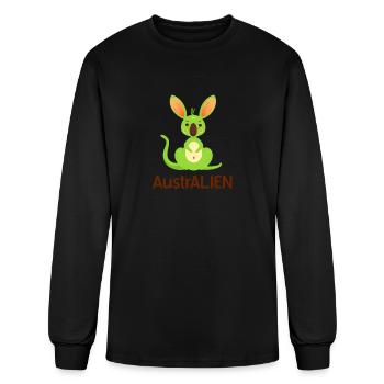 ausAustralia Roo Aussie Funny Australien Kangaroo - Men's Long Sleeve T-Shirt - black - Front