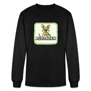 ausAustralia Roo Aussie Funny Australien Kangaroo - Men's Long Sleeve T-Shirt - black - Front