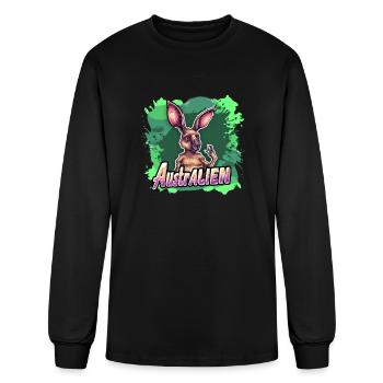 ausAustralia Roo Aussie Funny Australien Kangaroo - Men's Long Sleeve T-Shirt - black - Front
