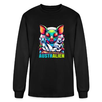 ausAustralia Roo Aussie Funny Australien Kangaroo - Men's Long Sleeve T-Shirt - black - Front