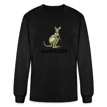 ausAustralia Roo Aussie Funny Australien Kangaroo - Men's Long Sleeve T-Shirt - black - Front