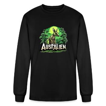 ausAustralia Roo Aussie Funny Australien Kangaroo - Men's Long Sleeve T-Shirt - black - Front