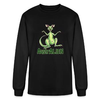 ausAustralia Roo Aussie Funny Australien Kangaroo - Men's Long Sleeve T-Shirt - black - Front