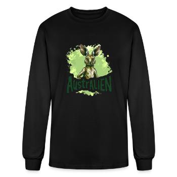 ausAustralia Roo Aussie Funny Australien Kangaroo - Men's Long Sleeve T-Shirt - black - Front