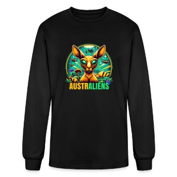 ausAustralia Roo Aussie Funny Australien Kangaroo - Men's Long Sleeve T-Shirt - black - Front