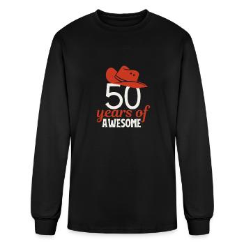 50 ans de génial, cadeau d’anniversaire 50 ans - T-shirt à manches longues Homme - noir - Devant