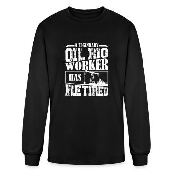 Un travailleur légendaire d’une plate-forme pétrolière a pris retraite Roughneck O - T-shirt à manches longues Homme - noir - Devant
