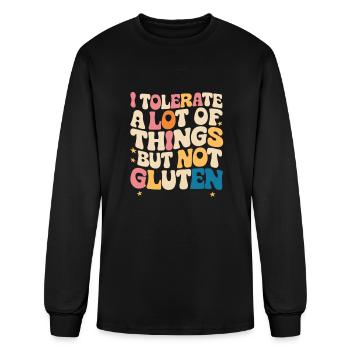 I Tolerate A Lot Of Things But Not Gluten - Men's Long Sleeve T-Shirt - black - Front